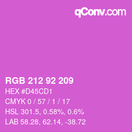 カラーコード: RGB 212 92 209 | qconv.com