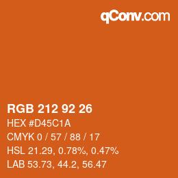カラーコード: RGB 212 92 26 | qconv.com