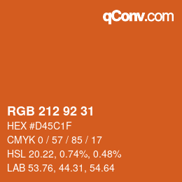 カラーコード: RGB 212 92 31 | qconv.com