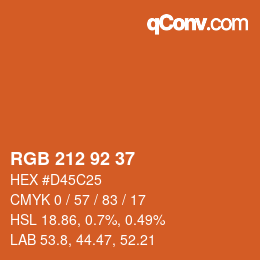 カラーコード: RGB 212 92 37 | qconv.com