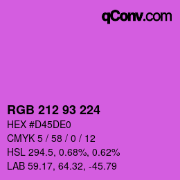Farbcode: RGB 212 93 224 | qconv.com