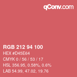 Color code: RGB 212 94 100 | qconv.com