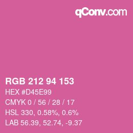 Color code: RGB 212 94 153 | qconv.com