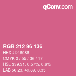 カラーコード: RGB 212 96 136 | qconv.com