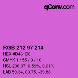 Color code: RGB 212 97 214 | qconv.com
