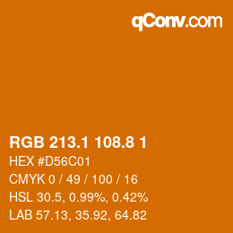 カラーコード: RGB 213.1 108.8 1 | qconv.com