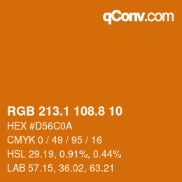 Color code: RGB 213.1 108.8 10 | qconv.com