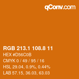 Color code: RGB 213.1 108.8 11 | qconv.com