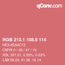 Color code: RGB 213.1 108.8 114 | qconv.com