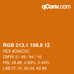 Color code: RGB 213.1 108.8 12 | qconv.com