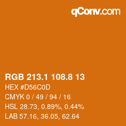 Color code: RGB 213.1 108.8 13 | qconv.com
