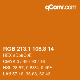 Color code: RGB 213.1 108.8 14 | qconv.com