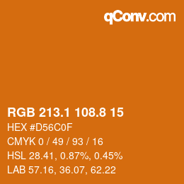 Color code: RGB 213.1 108.8 15 | qconv.com