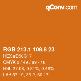 Color code: RGB 213.1 108.8 23 | qconv.com