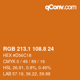 Color code: RGB 213.1 108.8 24 | qconv.com