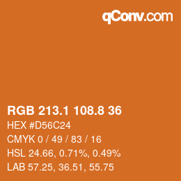 Color code: RGB 213.1 108.8 36 | qconv.com