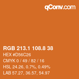 Color code: RGB 213.1 108.8 38 | qconv.com