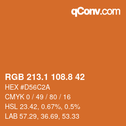Color code: RGB 213.1 108.8 42 | qconv.com