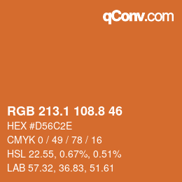 Color code: RGB 213.1 108.8 46 | qconv.com