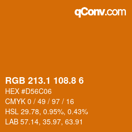 カラーコード: RGB 213.1 108.8 6 | qconv.com