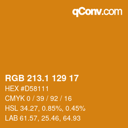 カラーコード: RGB 213.1 129 17 | qconv.com