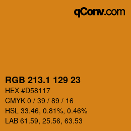 カラーコード: RGB 213.1 129 23 | qconv.com