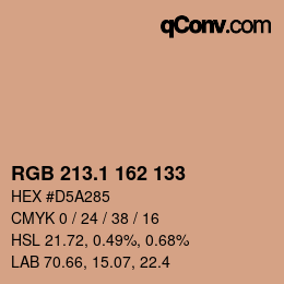 カラーコード: RGB 213.1 162 133 | qconv.com
