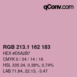 カラーコード: RGB 213.1 162 183 | qconv.com