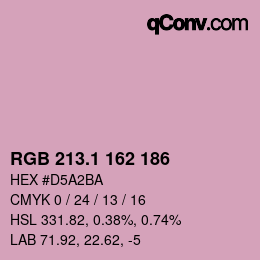 カラーコード: RGB 213.1 162 186 | qconv.com