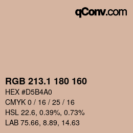 Color code: RGB 213.1 180 160 | qconv.com