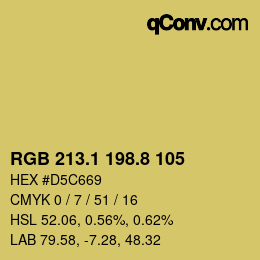カラーコード: RGB 213.1 198.8 105 | qconv.com