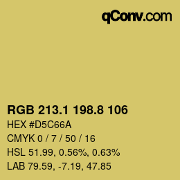 カラーコード: RGB 213.1 198.8 106 | qconv.com