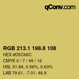 カラーコード: RGB 213.1 198.8 108 | qconv.com