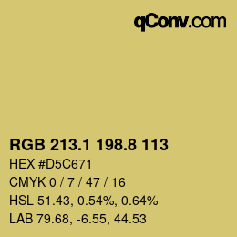 カラーコード: RGB 213.1 198.8 113 | qconv.com
