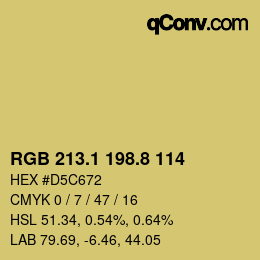 カラーコード: RGB 213.1 198.8 114 | qconv.com