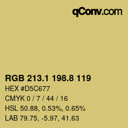 カラーコード: RGB 213.1 198.8 119 | qconv.com