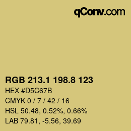 Color code: RGB 213.1 198.8 123 | qconv.com