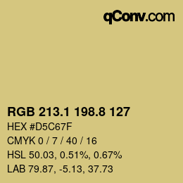 Color code: RGB 213.1 198.8 127 | qconv.com
