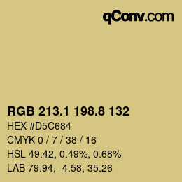 カラーコード: RGB 213.1 198.8 132 | qconv.com