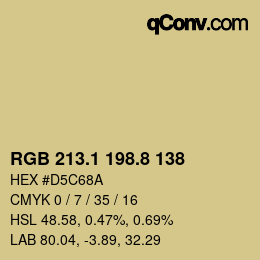 Color code: RGB 213.1 198.8 138 | qconv.com