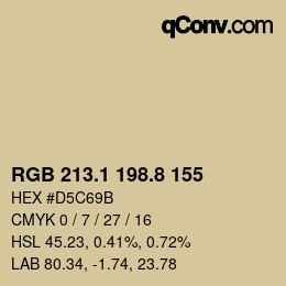 Color code: RGB 213.1 198.8 155 | qconv.com