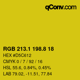 カラーコード: RGB 213.1 198.8 18 | qconv.com