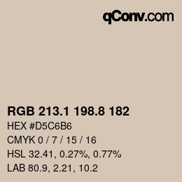 Color code: RGB 213.1 198.8 182 | qconv.com