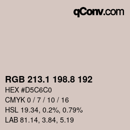 Color code: RGB 213.1 198.8 192 | qconv.com