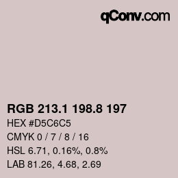 Color code: RGB 213.1 198.8 197 | qconv.com