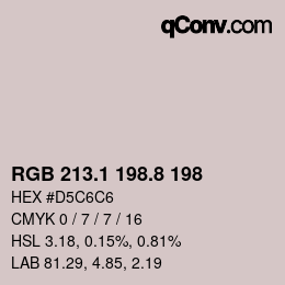 Color code: RGB 213.1 198.8 198 | qconv.com
