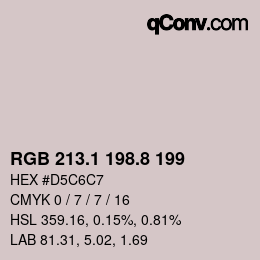 Color code: RGB 213.1 198.8 199 | qconv.com
