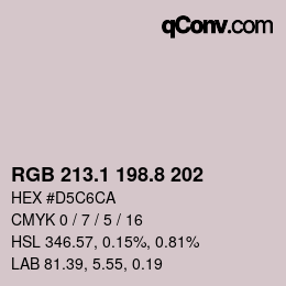 Color code: RGB 213.1 198.8 202 | qconv.com