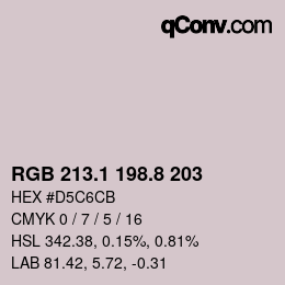 カラーコード: RGB 213.1 198.8 203 | qconv.com