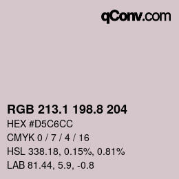 Color code: RGB 213.1 198.8 204 | qconv.com